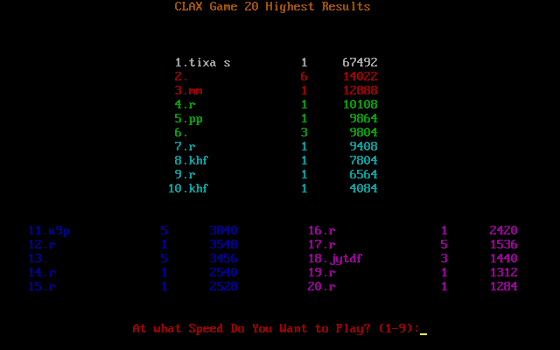 Cover image for Clax (1985) Full Game Online 
