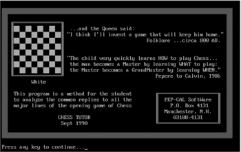 Cover image for The Chess Tutor by PEPCAL