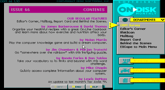 Cover image for ON DISK MONTHLY #66